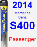 Passenger Wiper Blade for 2014 Mercedes-Benz S400 - Hybrid