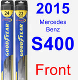 Front Wiper Blade Pack for 2015 Mercedes-Benz S400 - Hybrid