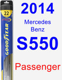 Passenger Wiper Blade for 2014 Mercedes-Benz S550 - Hybrid