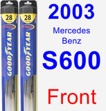 Front Wiper Blade Pack for 2003 Mercedes-Benz S600 - Hybrid