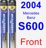 Front Wiper Blade Pack for 2004 Mercedes-Benz S600 - Hybrid