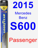 Passenger Wiper Blade for 2015 Mercedes-Benz S600 - Hybrid