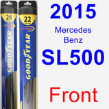 Front Wiper Blade Pack for 2015 Mercedes-Benz SL500 - Hybrid