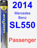 Passenger Wiper Blade for 2014 Mercedes-Benz SL550 - Hybrid