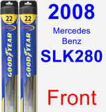 Front Wiper Blade Pack for 2008 Mercedes-Benz SLK280 - Hybrid