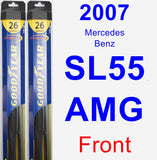 Front Wiper Blade Pack for 2007 Mercedes-Benz SL55 AMG - Hybrid