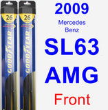 Front Wiper Blade Pack for 2009 Mercedes-Benz SL63 AMG - Hybrid