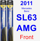 Front Wiper Blade Pack for 2011 Mercedes-Benz SL63 AMG - Hybrid