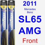 Front Wiper Blade Pack for 2011 Mercedes-Benz SL65 AMG - Hybrid