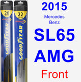 Front Wiper Blade Pack for 2015 Mercedes-Benz SL65 AMG - Hybrid