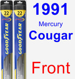 Front Wiper Blade Pack for 1991 Mercury Cougar - Hybrid