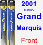 Front Wiper Blade Pack for 2001 Mercury Grand Marquis - Hybrid