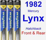 Front & Rear Wiper Blade Pack for 1982 Mercury Lynx - Hybrid