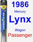 Passenger Wiper Blade for 1986 Mercury Lynx - Hybrid