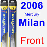 Front Wiper Blade Pack for 2006 Mercury Milan - Hybrid