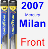 Front Wiper Blade Pack for 2007 Mercury Milan - Hybrid