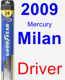 Driver Wiper Blade for 2009 Mercury Milan - Hybrid