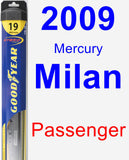 Passenger Wiper Blade for 2009 Mercury Milan - Hybrid