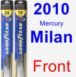 Front Wiper Blade Pack for 2010 Mercury Milan - Hybrid