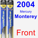 Front Wiper Blade Pack for 2004 Mercury Monterey - Hybrid