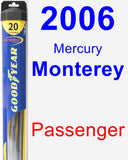 Passenger Wiper Blade for 2006 Mercury Monterey - Hybrid