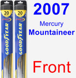 Front Wiper Blade Pack for 2007 Mercury Mountaineer - Hybrid