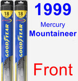 Front Wiper Blade Pack for 1999 Mercury Mountaineer - Hybrid