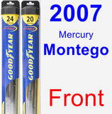 Front Wiper Blade Pack for 2007 Mercury Montego - Hybrid