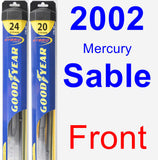 Front Wiper Blade Pack for 2002 Mercury Sable - Hybrid