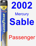 Passenger Wiper Blade for 2002 Mercury Sable - Hybrid