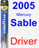 Driver Wiper Blade for 2005 Mercury Sable - Hybrid