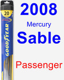 Passenger Wiper Blade for 2008 Mercury Sable - Hybrid