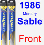 Front Wiper Blade Pack for 1986 Mercury Sable - Hybrid