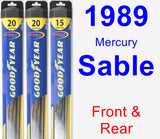 Front & Rear Wiper Blade Pack for 1989 Mercury Sable - Hybrid