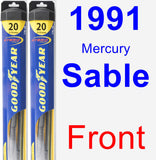 Front Wiper Blade Pack for 1991 Mercury Sable - Hybrid