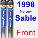 Front Wiper Blade Pack for 1998 Mercury Sable - Hybrid