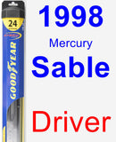 Driver Wiper Blade for 1998 Mercury Sable - Hybrid