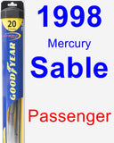 Passenger Wiper Blade for 1998 Mercury Sable - Hybrid