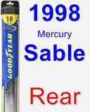 Rear Wiper Blade for 1998 Mercury Sable - Hybrid