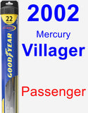 Passenger Wiper Blade for 2002 Mercury Villager - Hybrid