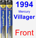 Front Wiper Blade Pack for 1994 Mercury Villager - Hybrid