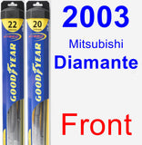 Front Wiper Blade Pack for 2003 Mitsubishi Diamante - Hybrid