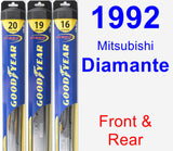 Front & Rear Wiper Blade Pack for 1992 Mitsubishi Diamante - Hybrid