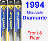 Front & Rear Wiper Blade Pack for 1994 Mitsubishi Diamante - Hybrid