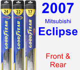 Front & Rear Wiper Blade Pack for 2007 Mitsubishi Eclipse - Hybrid