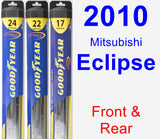 Front & Rear Wiper Blade Pack for 2010 Mitsubishi Eclipse - Hybrid