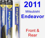 Front & Rear Wiper Blade Pack for 2011 Mitsubishi Endeavor - Hybrid