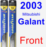 Front Wiper Blade Pack for 2003 Mitsubishi Galant - Hybrid