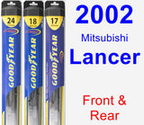 Front & Rear Wiper Blade Pack for 2002 Mitsubishi Lancer - Hybrid