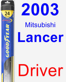 Driver Wiper Blade for 2003 Mitsubishi Lancer - Hybrid